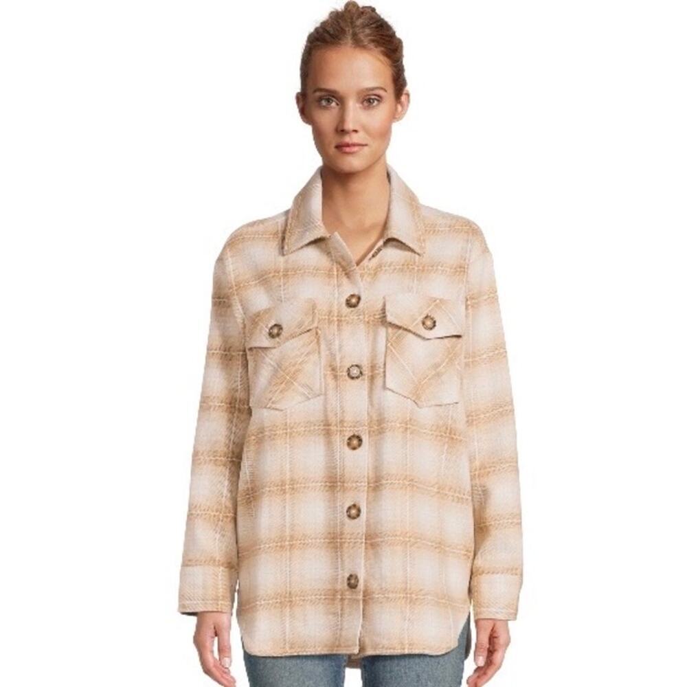 NWT Time and Tru Button Down Shacket Winter White XL